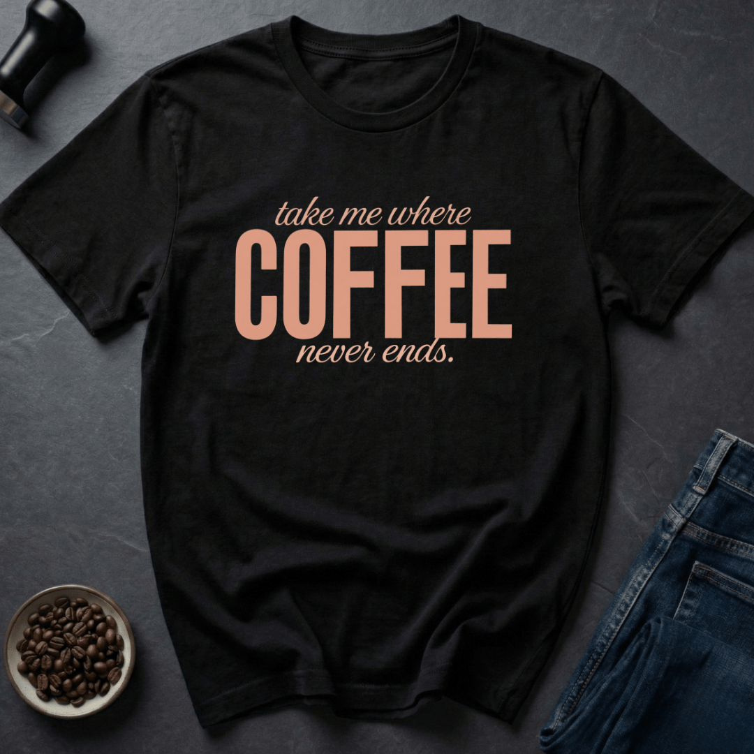 Coffee graphic Endless Coffee T-Shirt in Military Green / S by Caffeine Dept