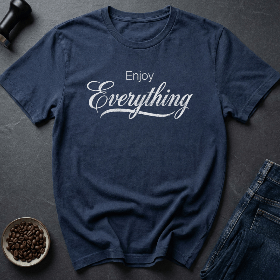 Coffee graphic Enjoy Life T-Shirt in Navy / S by Caffeine Dept