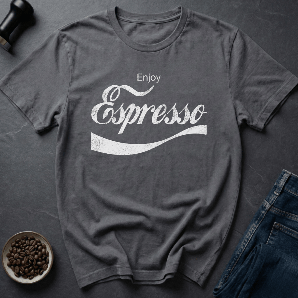 Coffee graphic Espresso Addict T-Shirt in Charcoal / S by Caffeine Dept