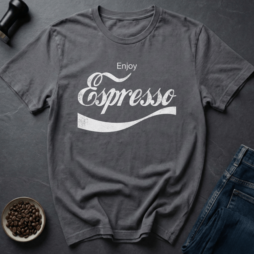 Coffee graphic Espresso Addict T-Shirt in Charcoal / S by Caffeine Dept