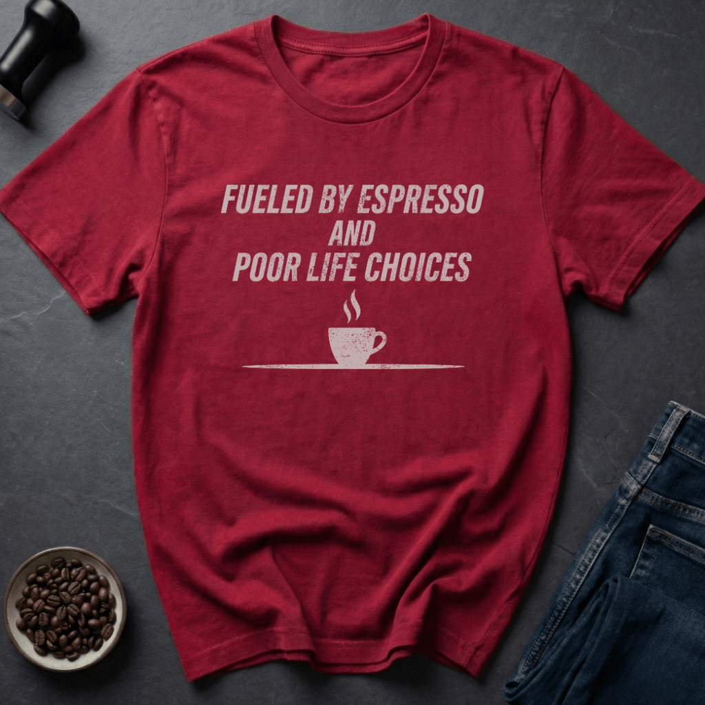 Coffee graphic Espresso Fueled T-Shirt in Heather Red / S by Caffeine Dept