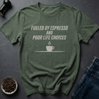 Coffee graphic Espresso Fueled T-Shirt in Military Green / S by Caffeine Dept