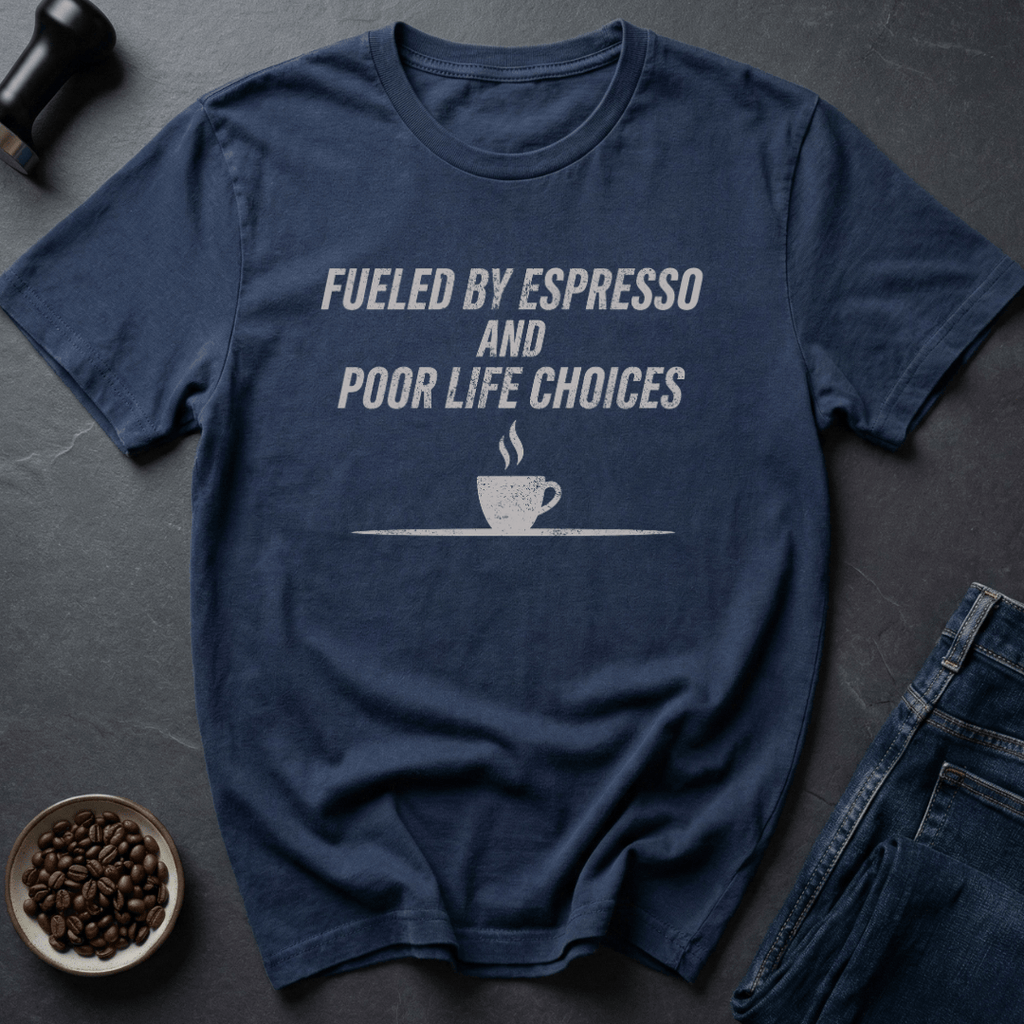 Coffee graphic Espresso Fueled T-Shirt in Navy / S by Caffeine Dept