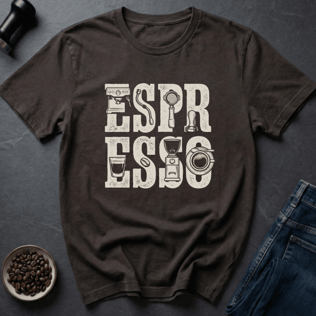 Coffee graphic Espresso Life T-Shirt in Charcoal / S by Caffeine Dept
