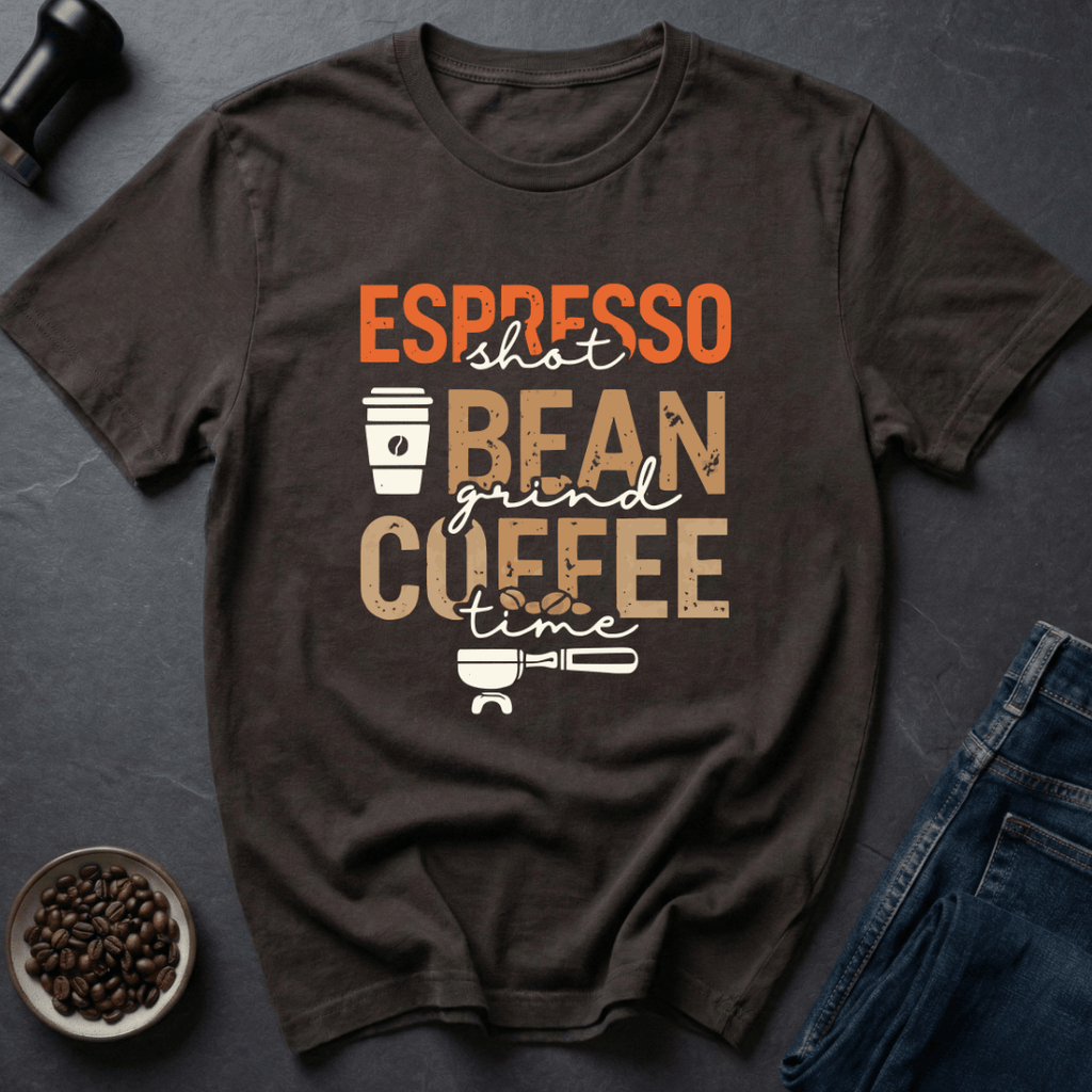 Coffee graphic Espresso Mood T-Shirt in Dark Chocolate / S by Caffeine Dept