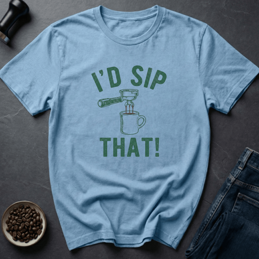 Coffee graphic Espresso Tease T-Shirt in Light Blue / S by Caffeine Dept
