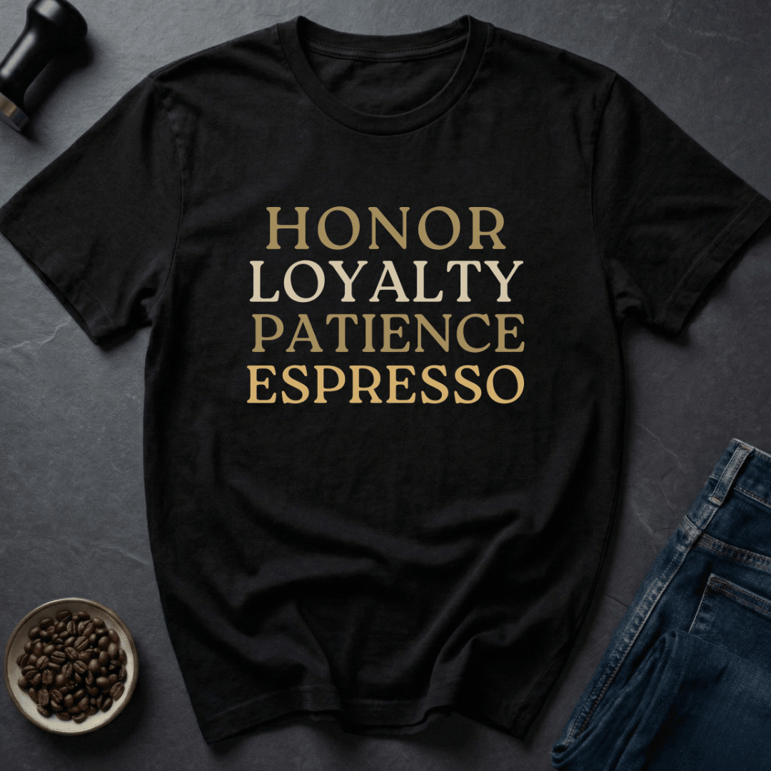 Coffee graphic Espresso Values T-Shirt in Black / S by Caffeine Dept