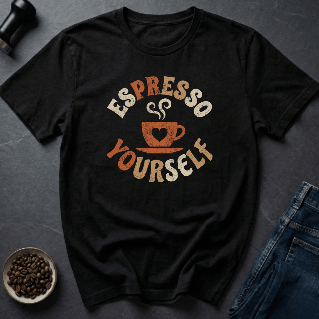 Coffee graphic Express Yourself T-Shirt in Black / S by Caffeine Dept