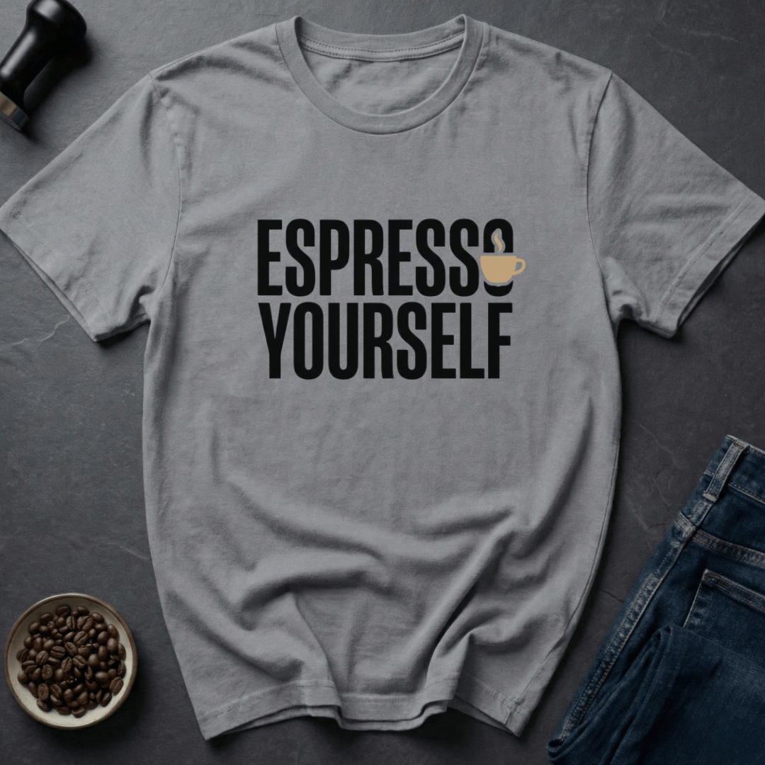 Coffee graphic Express Yourself T-Shirt in Charcoal / S by Caffeine Dept