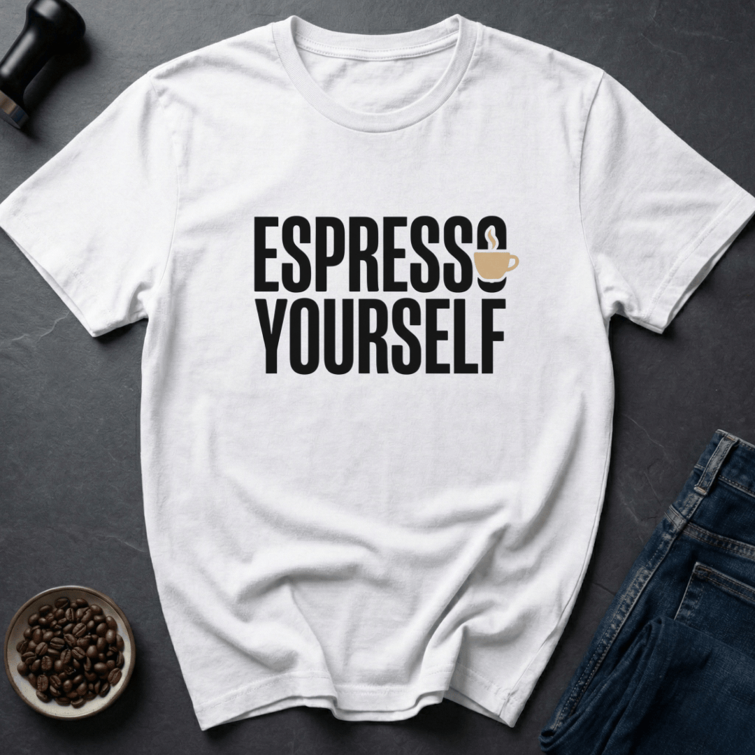 Coffee graphic Express Yourself T-Shirt in Charcoal / S by Caffeine Dept