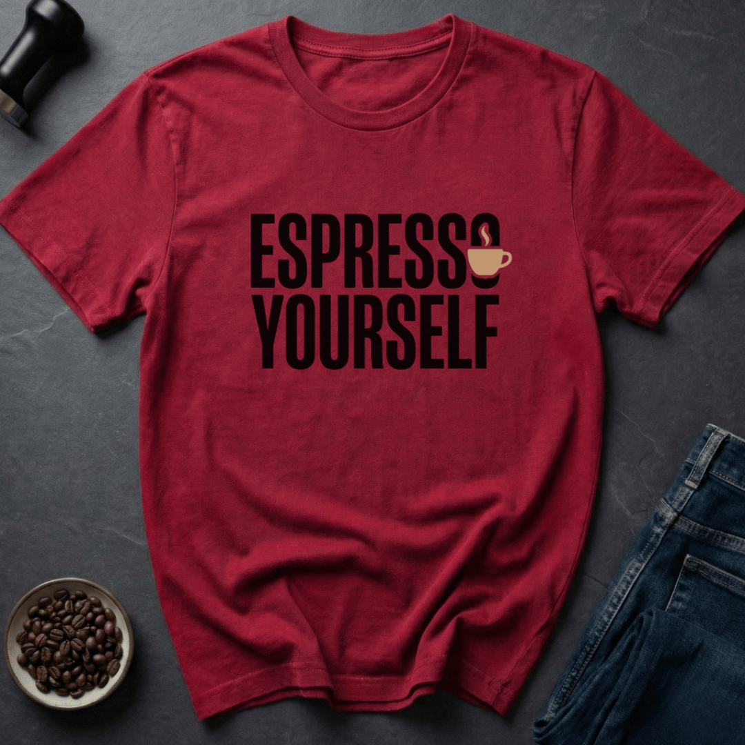 Coffee graphic Express Yourself T-Shirt in Charcoal / S by Caffeine Dept