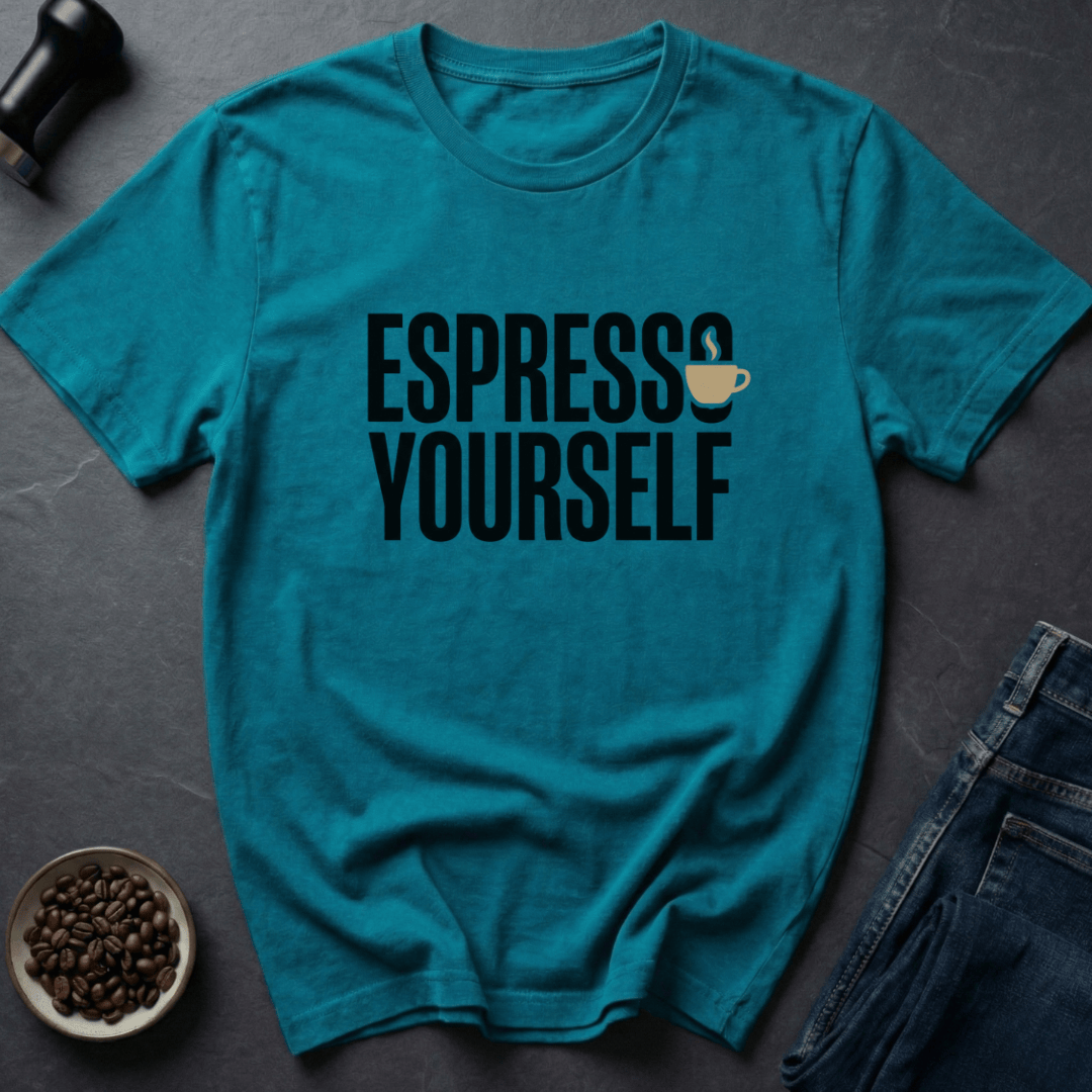 Coffee graphic Express Yourself T-Shirt in Charcoal / S by Caffeine Dept