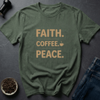 Coffee graphic Faith Coffee T-Shirt in Military Green / S by Caffeine Dept