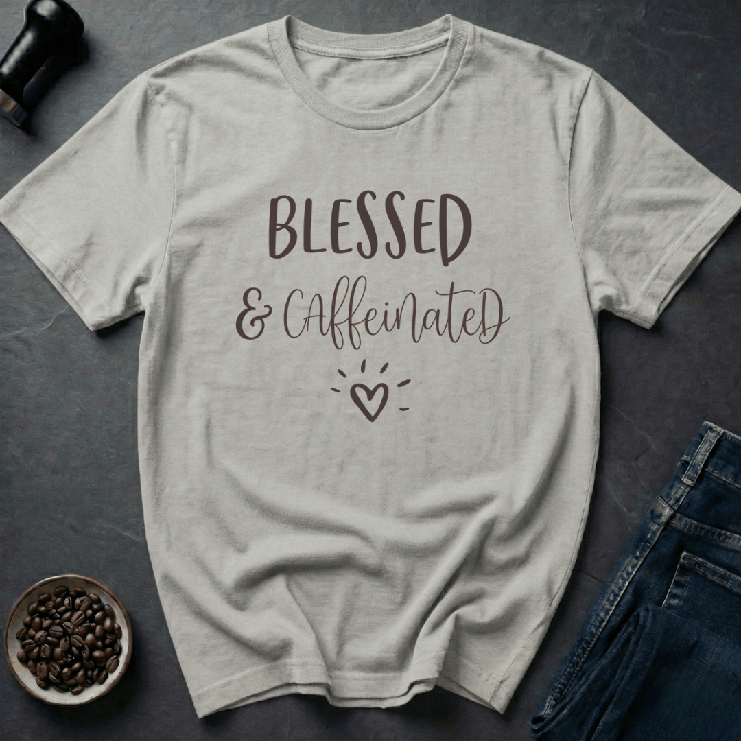 Coffee graphic Faith Fuel T-Shirt in Ice Grey / S by Caffeine Dept