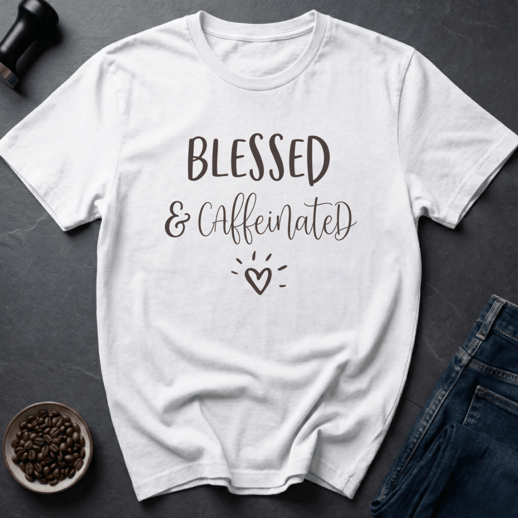 Coffee graphic Faith Fuel T-Shirt in White / S by Caffeine Dept