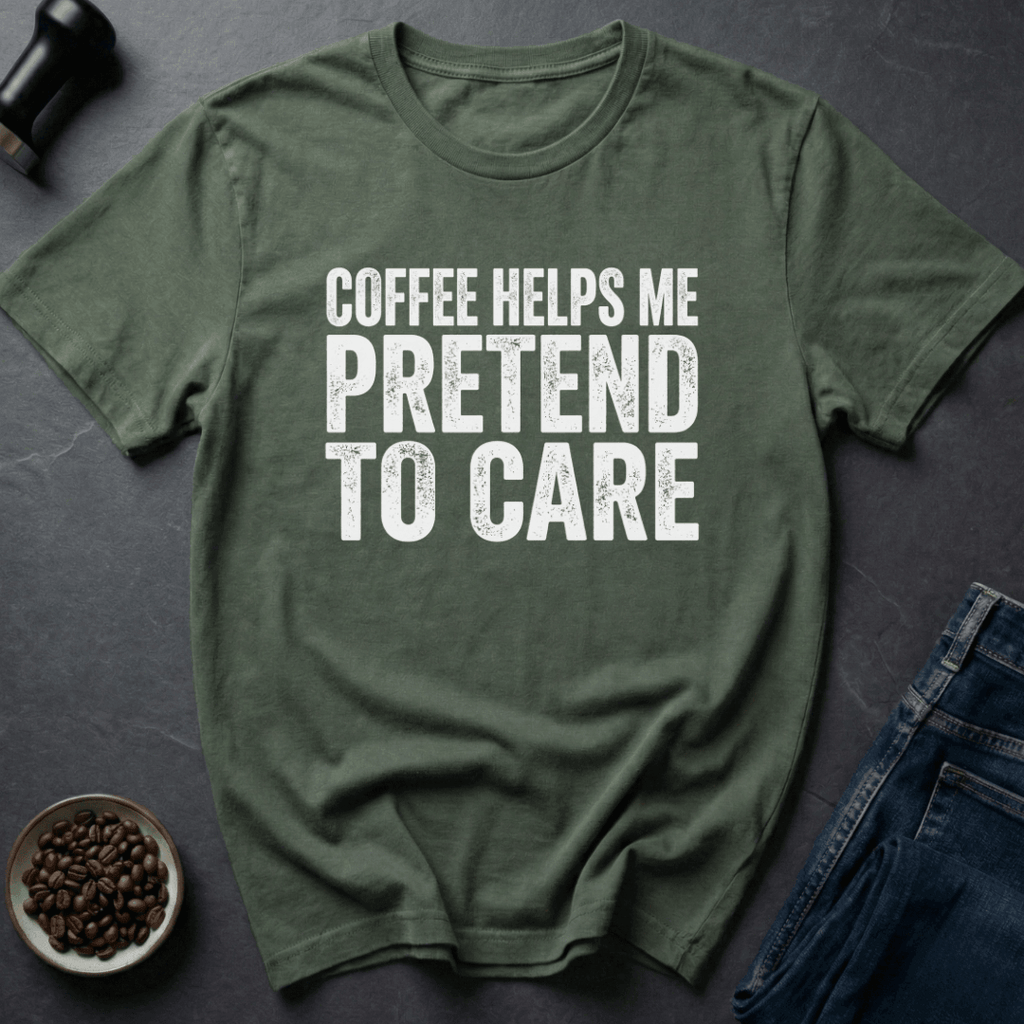 Coffee graphic Fake Concern T-Shirt in Navy / S by Caffeine Dept