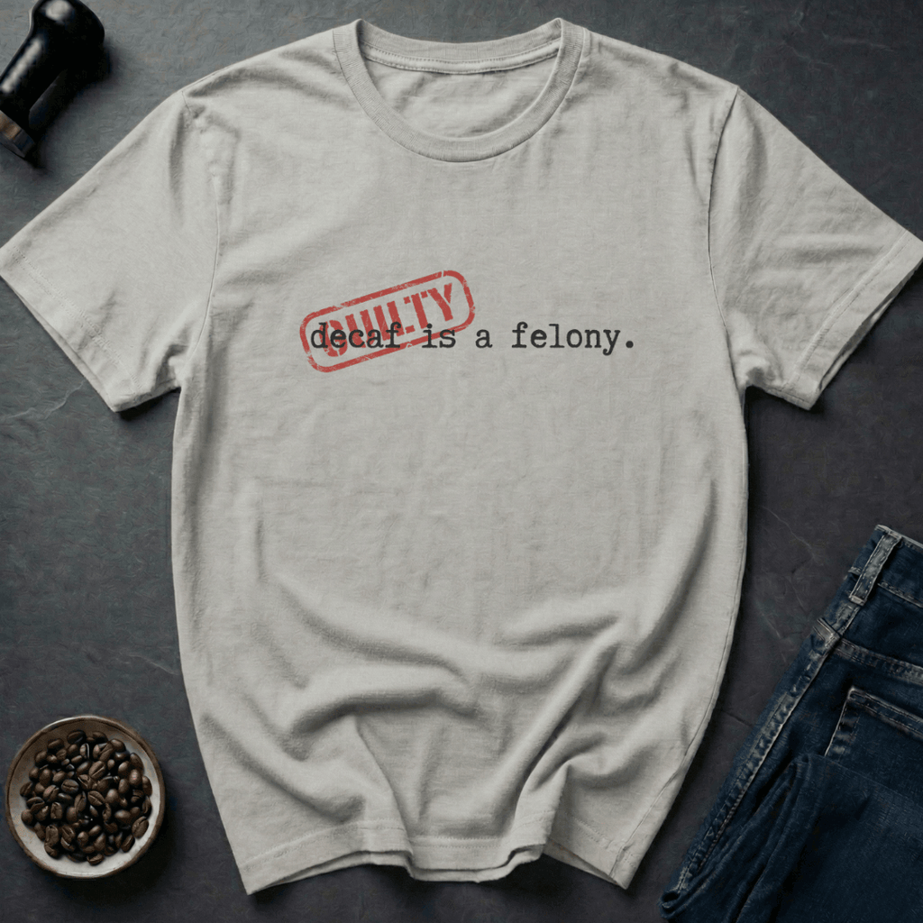 Coffee graphic Felony Brew T-Shirt in Ice Grey / S by Caffeine Dept