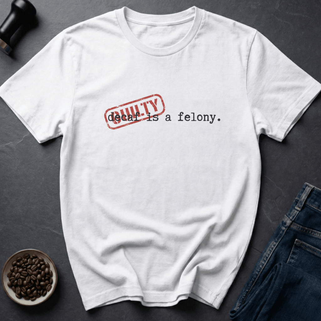 Coffee graphic Felony Brew T-Shirt in Ice Grey / S by Caffeine Dept