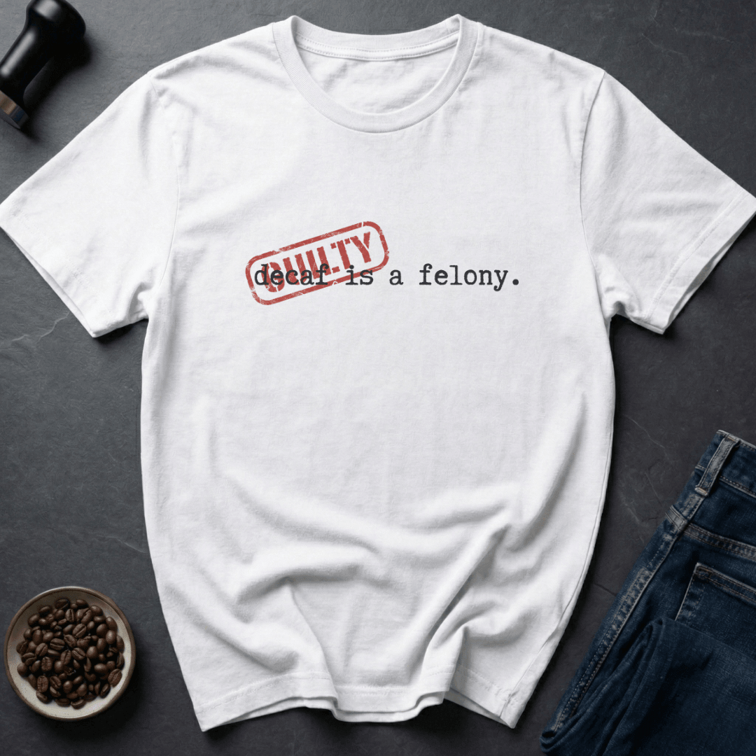 Coffee graphic Felony Brew T-Shirt in Ice Grey / S by Caffeine Dept