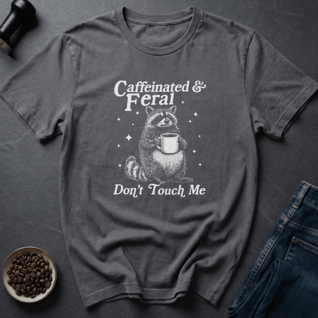 Coffee graphic Feral Coffee T-Shirt in Charcoal / S by Caffeine Dept