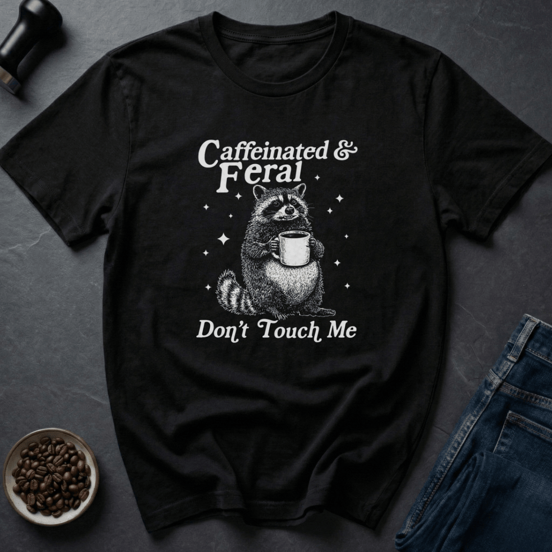Coffee graphic Feral Coffee T-Shirt in Charcoal / S by Caffeine Dept