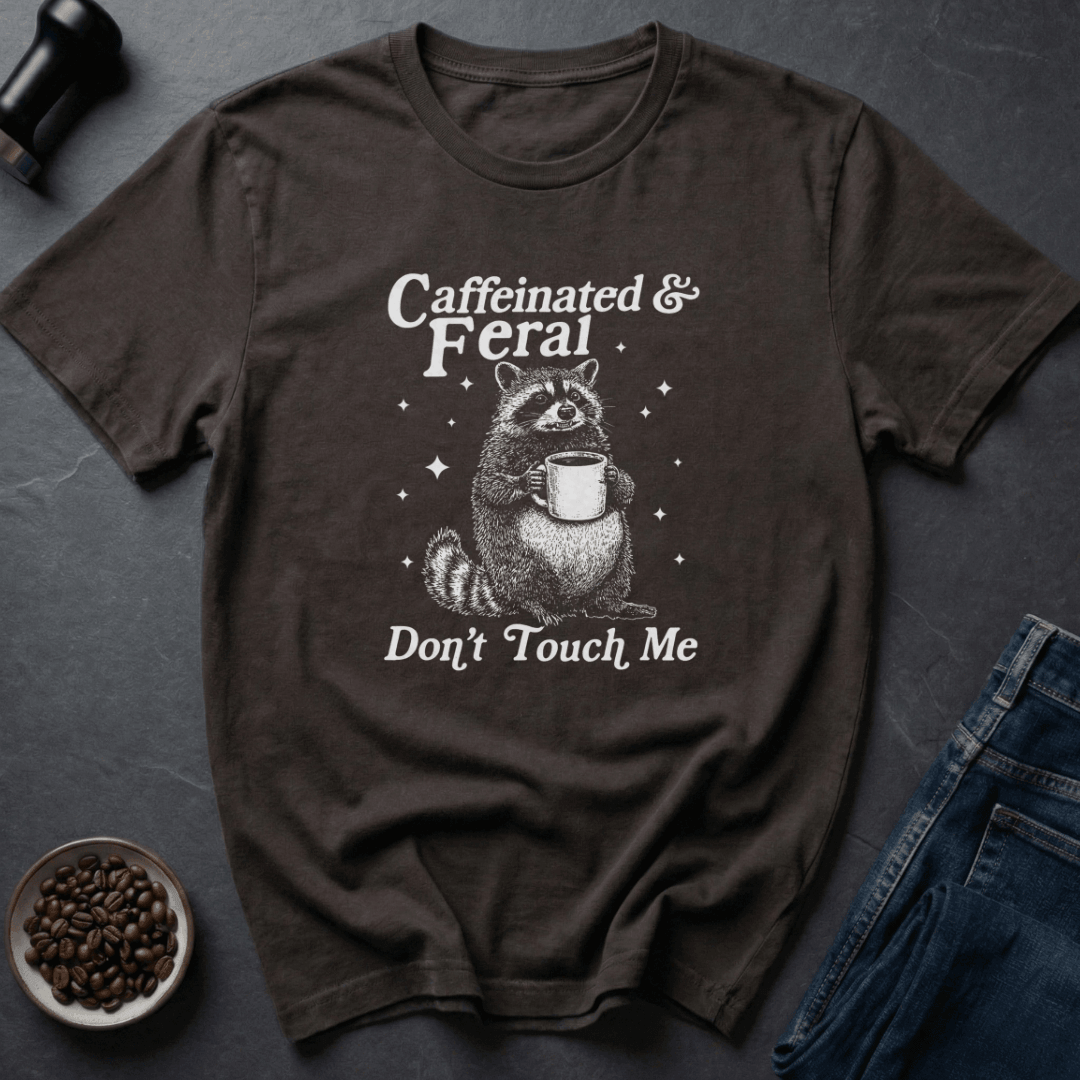Coffee graphic Feral Coffee T-Shirt in Charcoal / S by Caffeine Dept