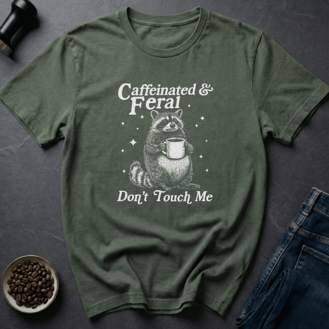 Coffee graphic Feral Coffee T-Shirt in Charcoal / S by Caffeine Dept