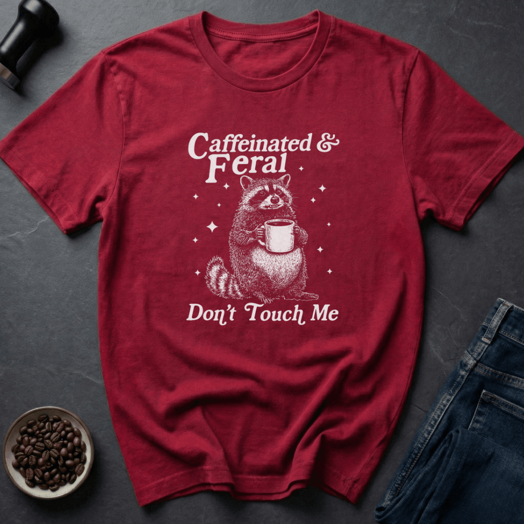 Coffee graphic Feral Coffee T-Shirt in Charcoal / S by Caffeine Dept