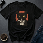 Coffee graphic Feral Sipper T-Shirt in Black / S by Caffeine Dept