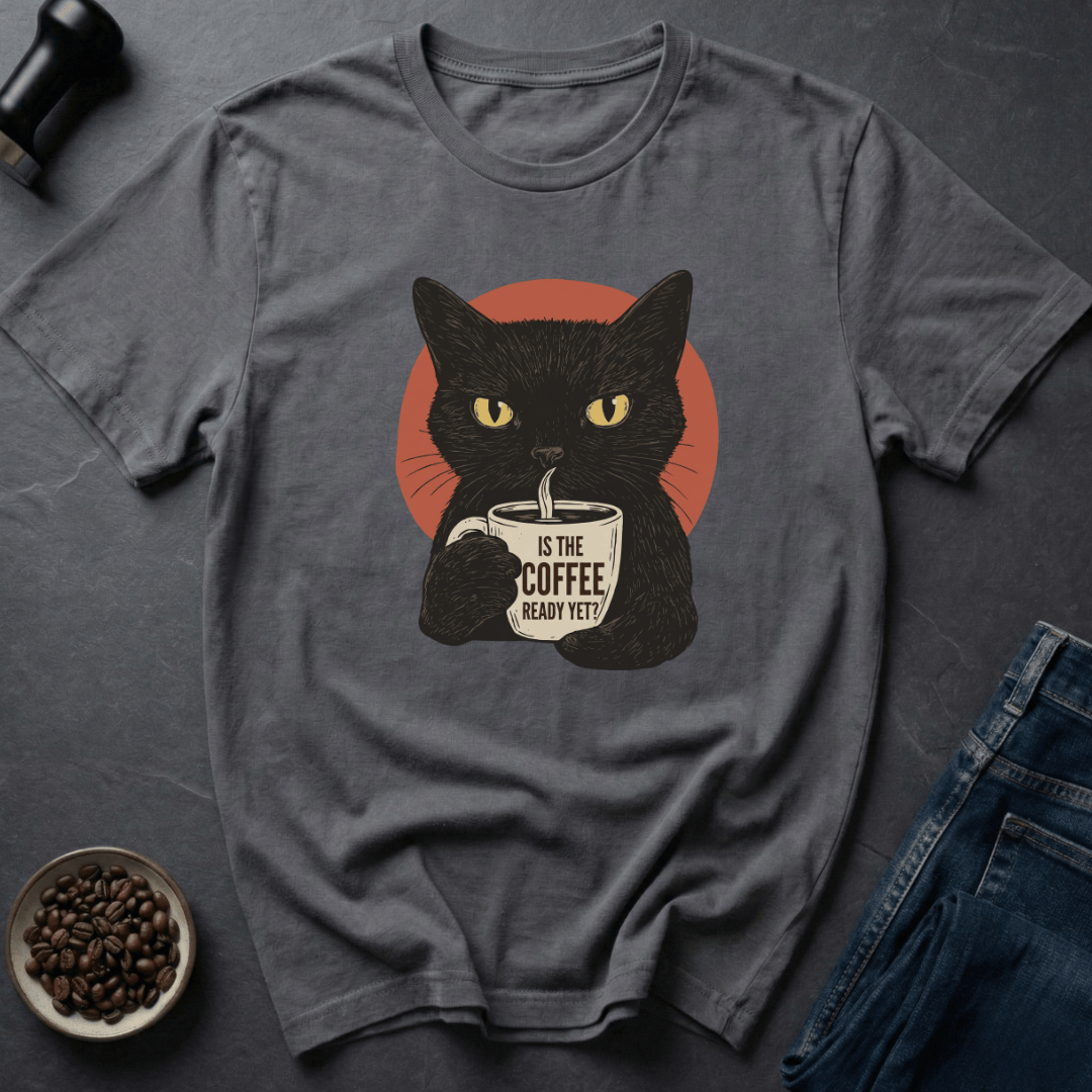 Coffee graphic Feral Sipper T-Shirt in Charcoal / S by Caffeine Dept