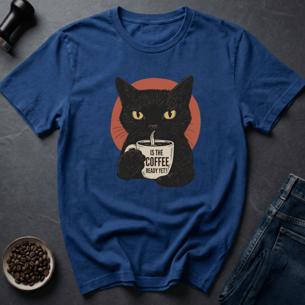 Coffee graphic Feral Sipper T-Shirt in Royal / S by Caffeine Dept