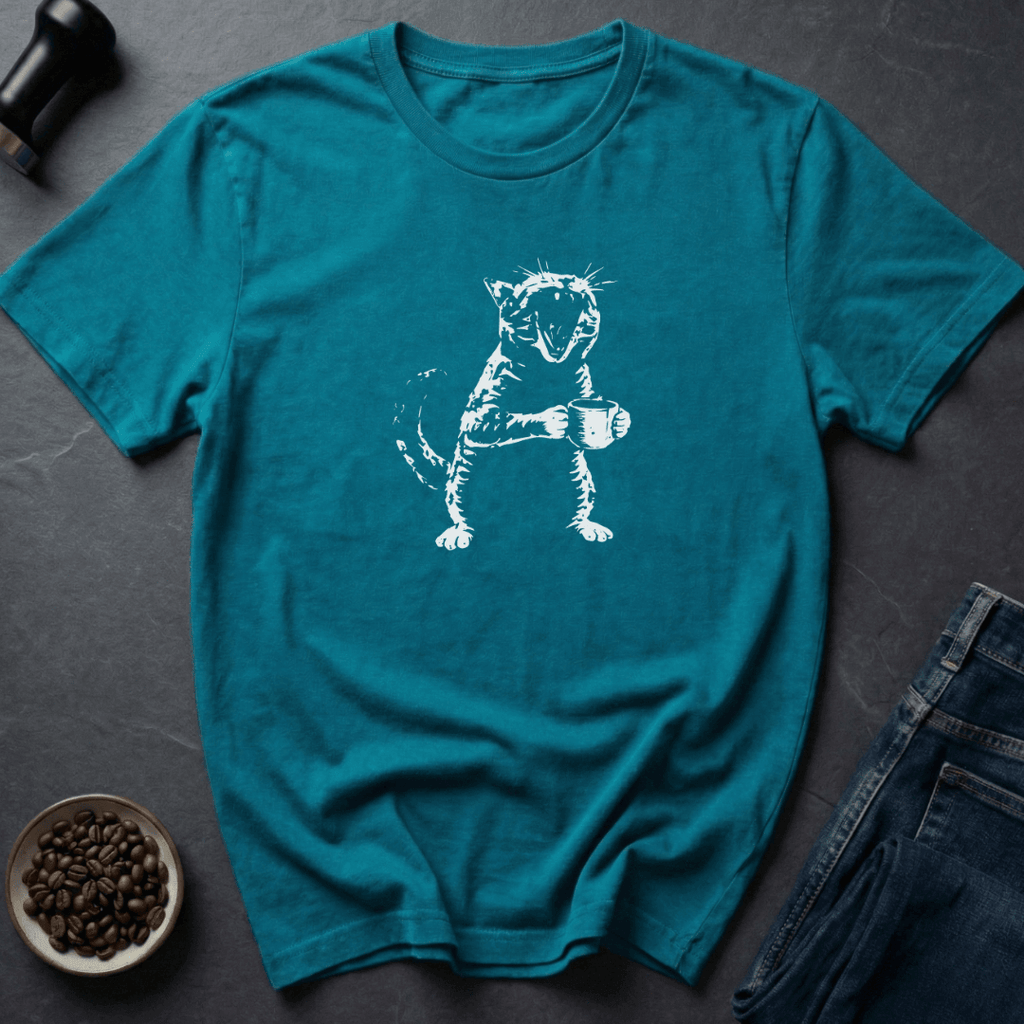 Coffee graphic Ferally Caffeinated T-Shirt in Tropical Blue / S by Caffeine Dept
