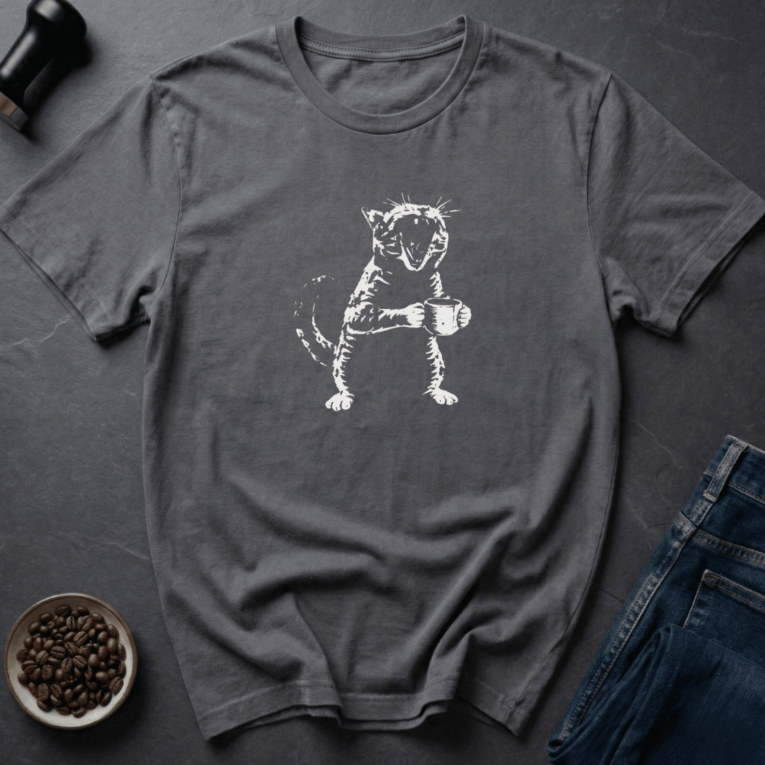 Coffee graphic Ferally Caffeinated T-Shirt in Charcoal / S by Caffeine Dept