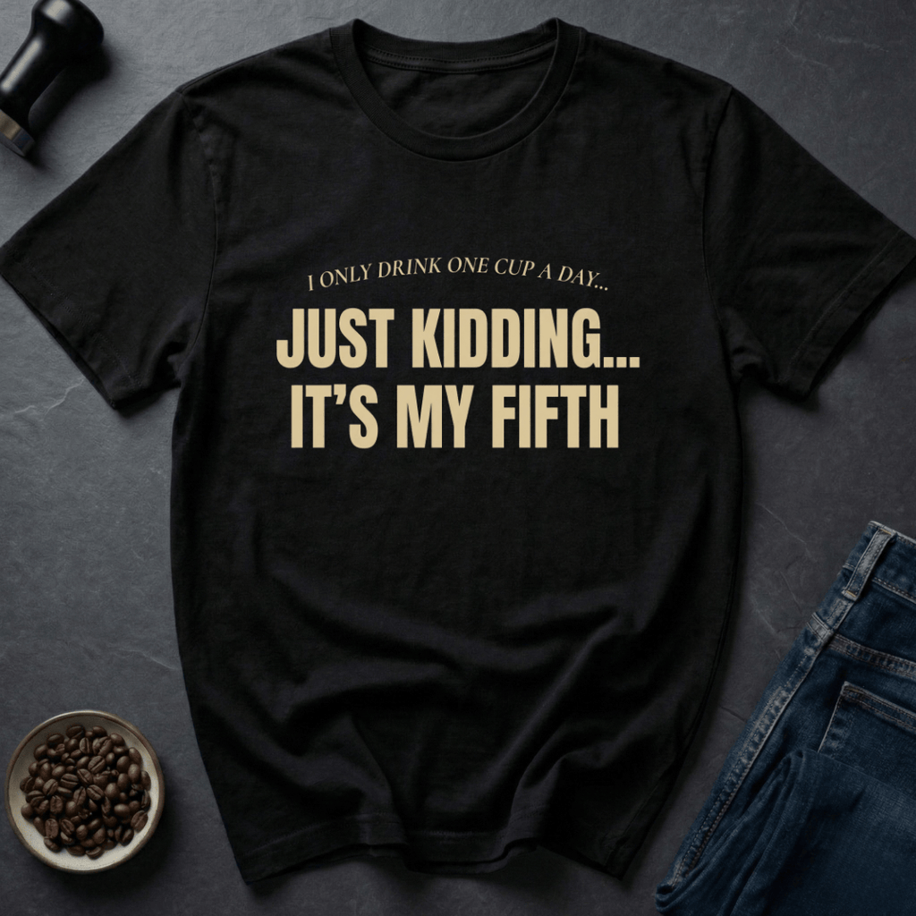 Coffee graphic Fifth Coffee T-Shirt in Black / S by Caffeine Dept