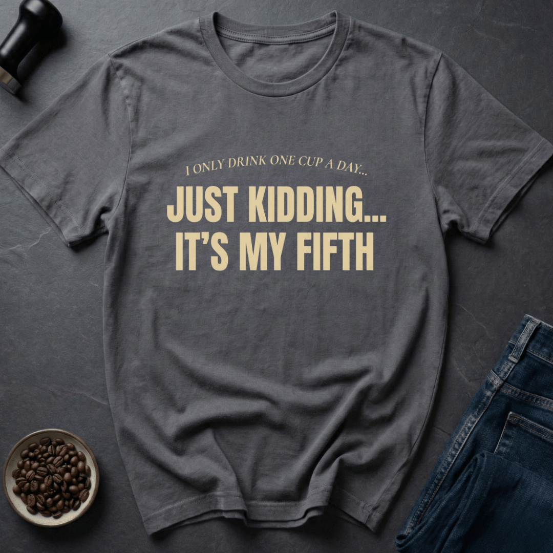 Coffee graphic Fifth Coffee T-Shirt in Black / S by Caffeine Dept