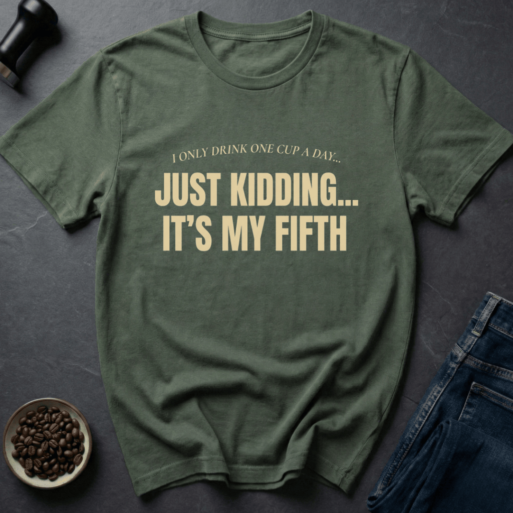 Coffee graphic Fifth Coffee T-Shirt in Black / S by Caffeine Dept
