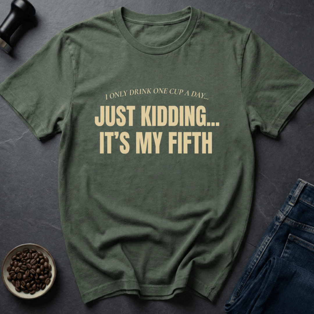 Coffee graphic Fifth Coffee T-Shirt in Black / S by Caffeine Dept