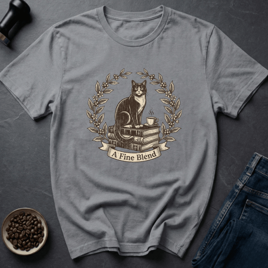 Coffee graphic Fine Blend T-Shirt in Light Blue / S by Caffeine Dept