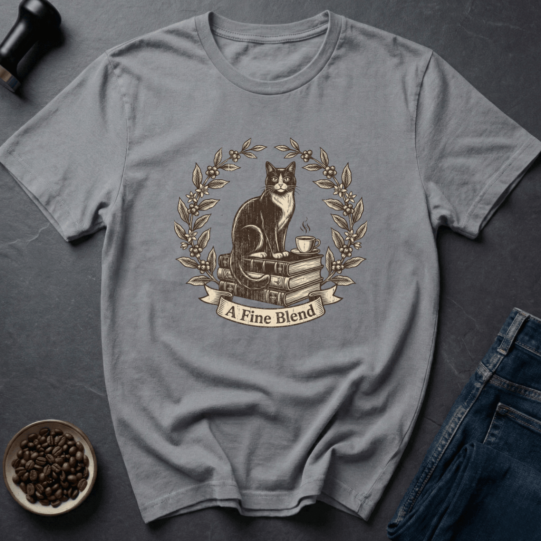 Coffee graphic Fine Blend T-Shirt in Light Blue / S by Caffeine Dept