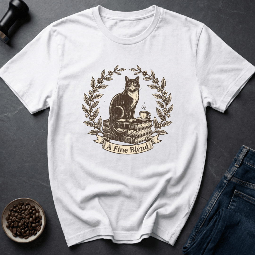 Coffee graphic Fine Blend T-Shirt in Light Blue / S by Caffeine Dept