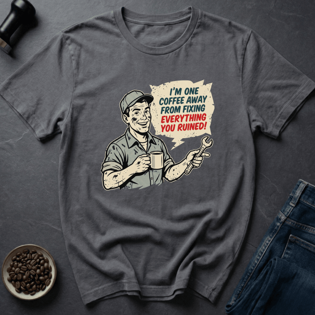 Coffee graphic Fix Chaos T-Shirt in Military Green / S by Caffeine Dept