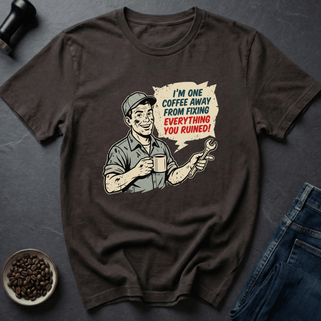 Coffee graphic Fix Chaos T-Shirt in Military Green / S by Caffeine Dept
