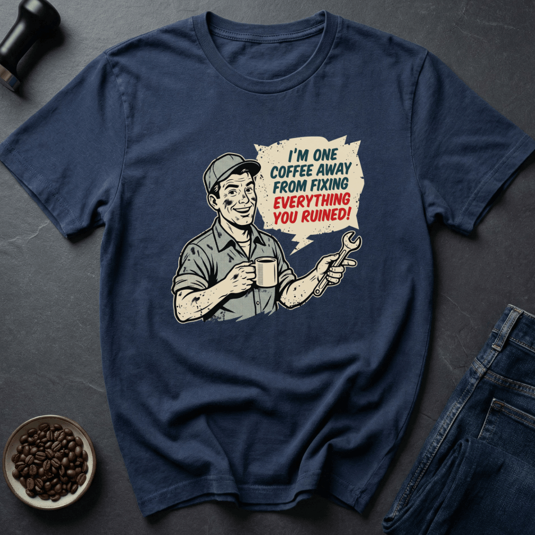 Coffee graphic Fix Chaos T-Shirt in Military Green / S by Caffeine Dept