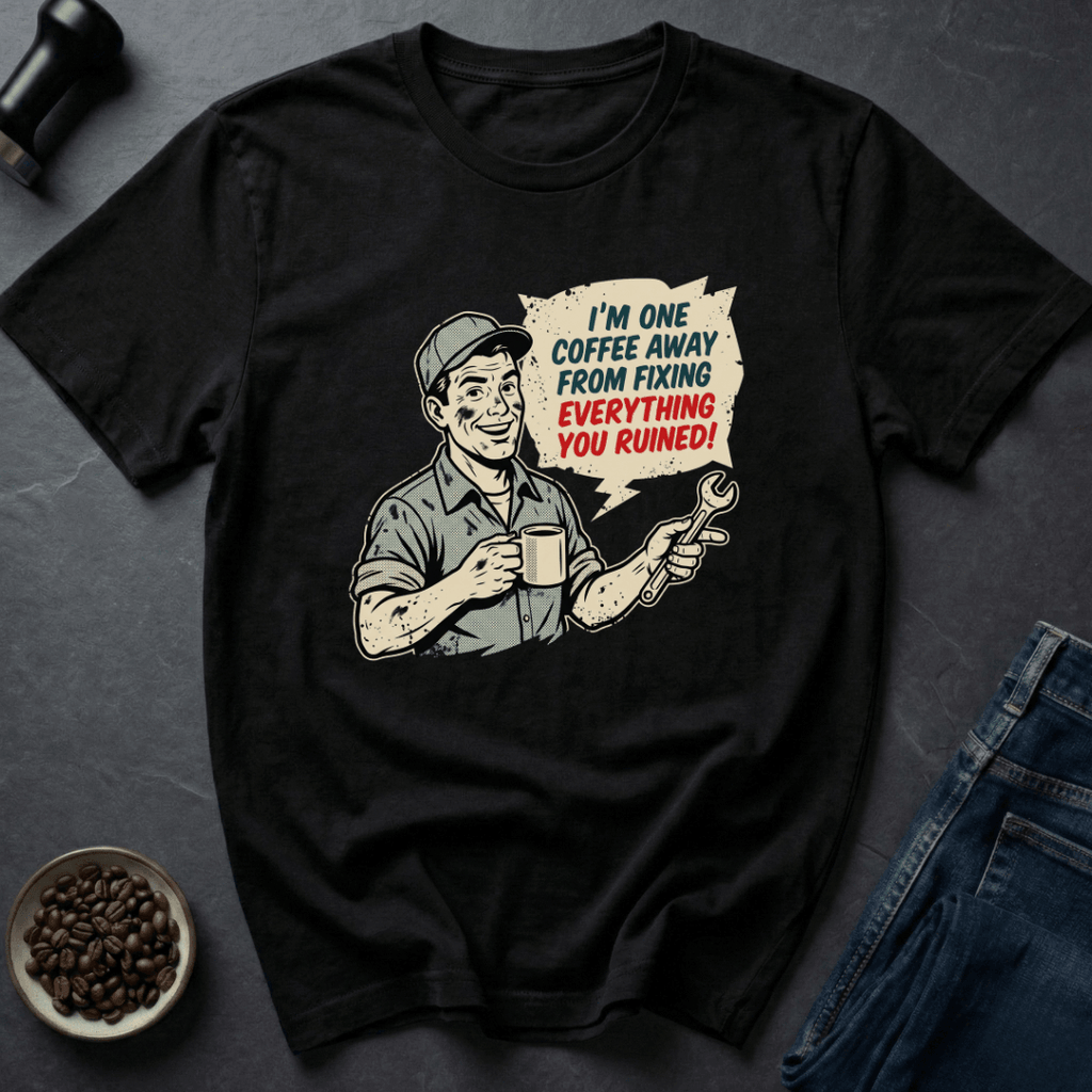 Coffee graphic Fix Chaos T-Shirt in Military Green / S by Caffeine Dept