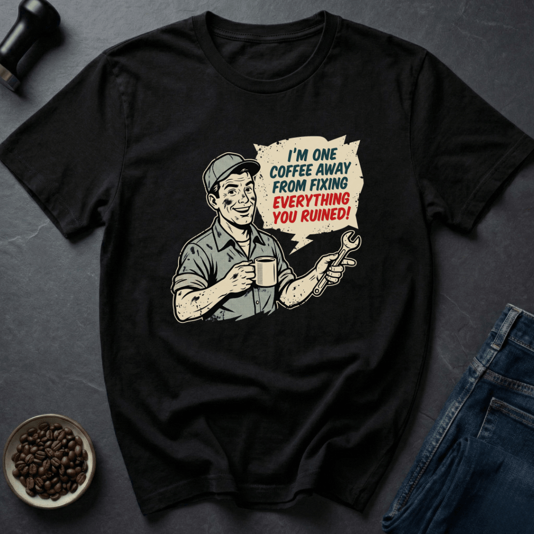 Coffee graphic Fix Chaos T-Shirt in Military Green / S by Caffeine Dept