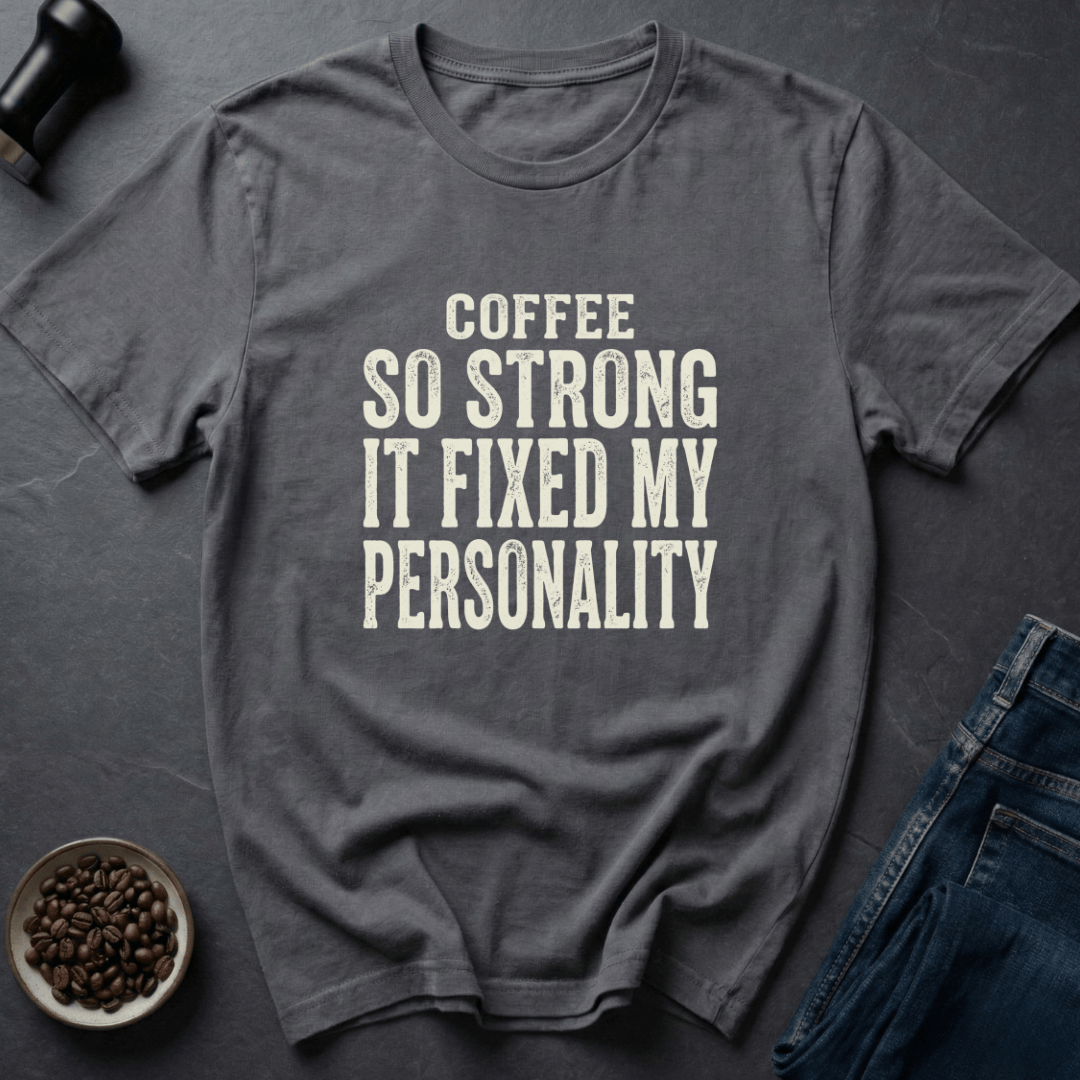 Coffee graphic Fixed Personality T-Shirt in Dark Chocolate / S by Caffeine Dept