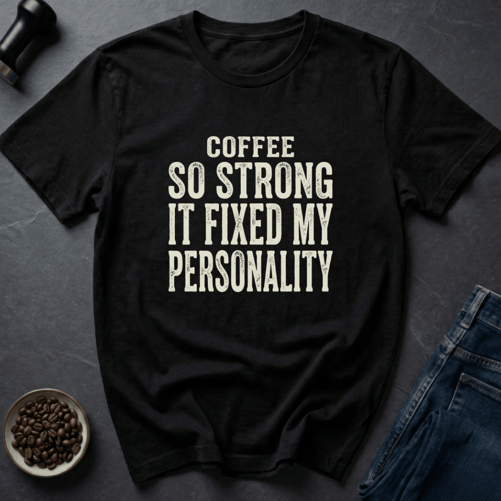 Coffee graphic Fixed Personality T-Shirt in Dark Chocolate / S by Caffeine Dept