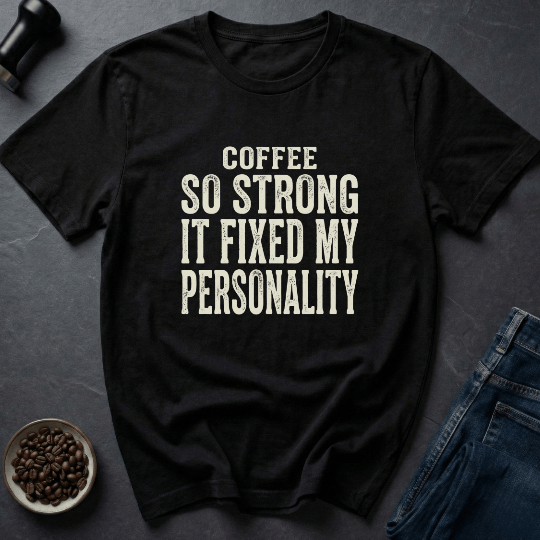 Coffee graphic Fixed Personality T-Shirt in Dark Chocolate / S by Caffeine Dept
