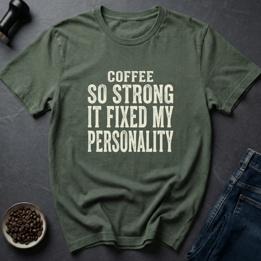 Coffee graphic Fixed Personality T-Shirt in Dark Chocolate / S by Caffeine Dept