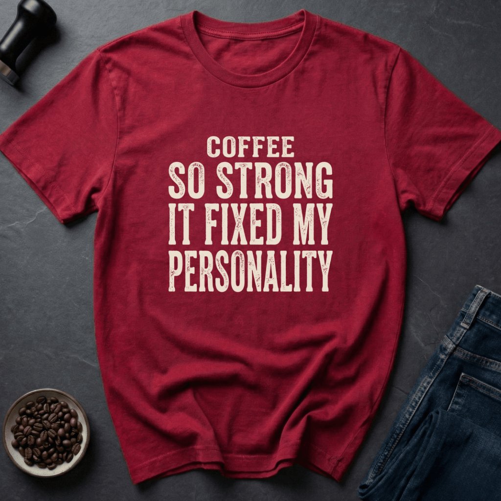 Coffee graphic Fixed Personality T-Shirt in Dark Chocolate / S by Caffeine Dept